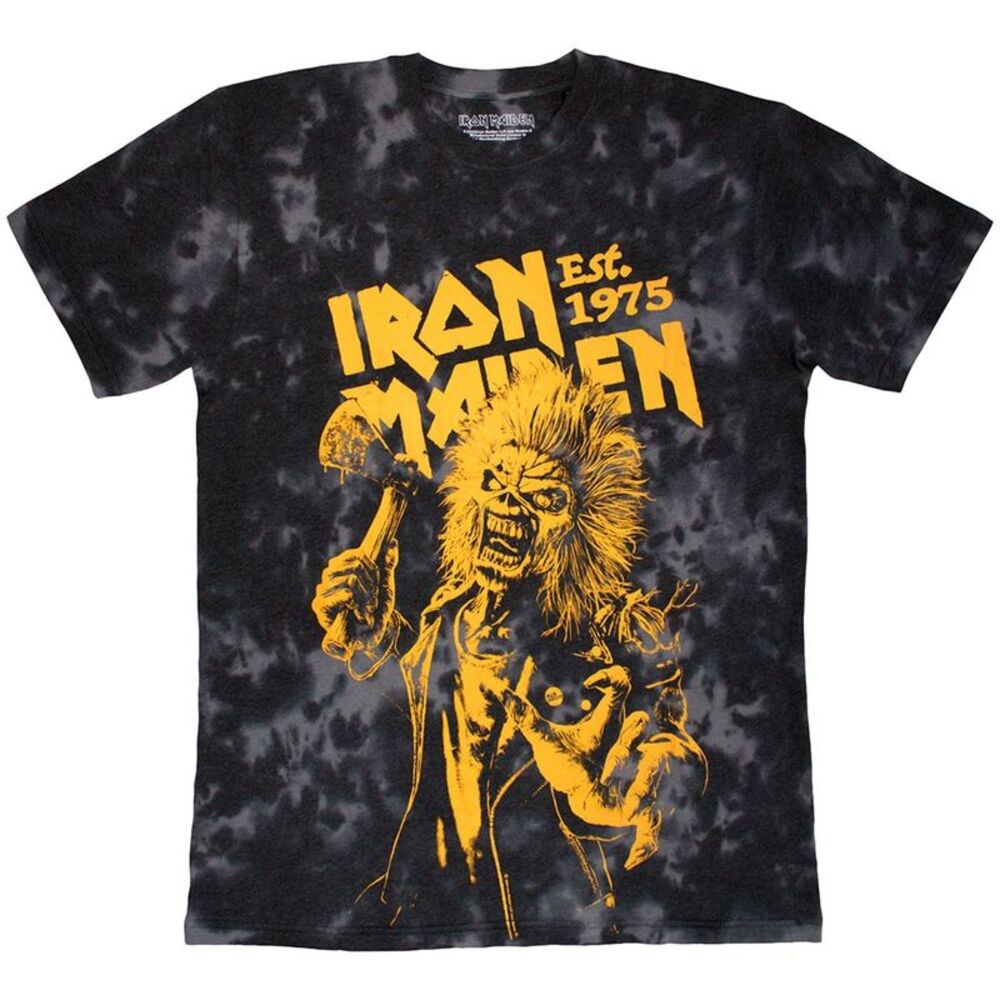 Iron Maiden Unisex Adult Est. 1975 Eddie Axe Washed T-Shirt / Black